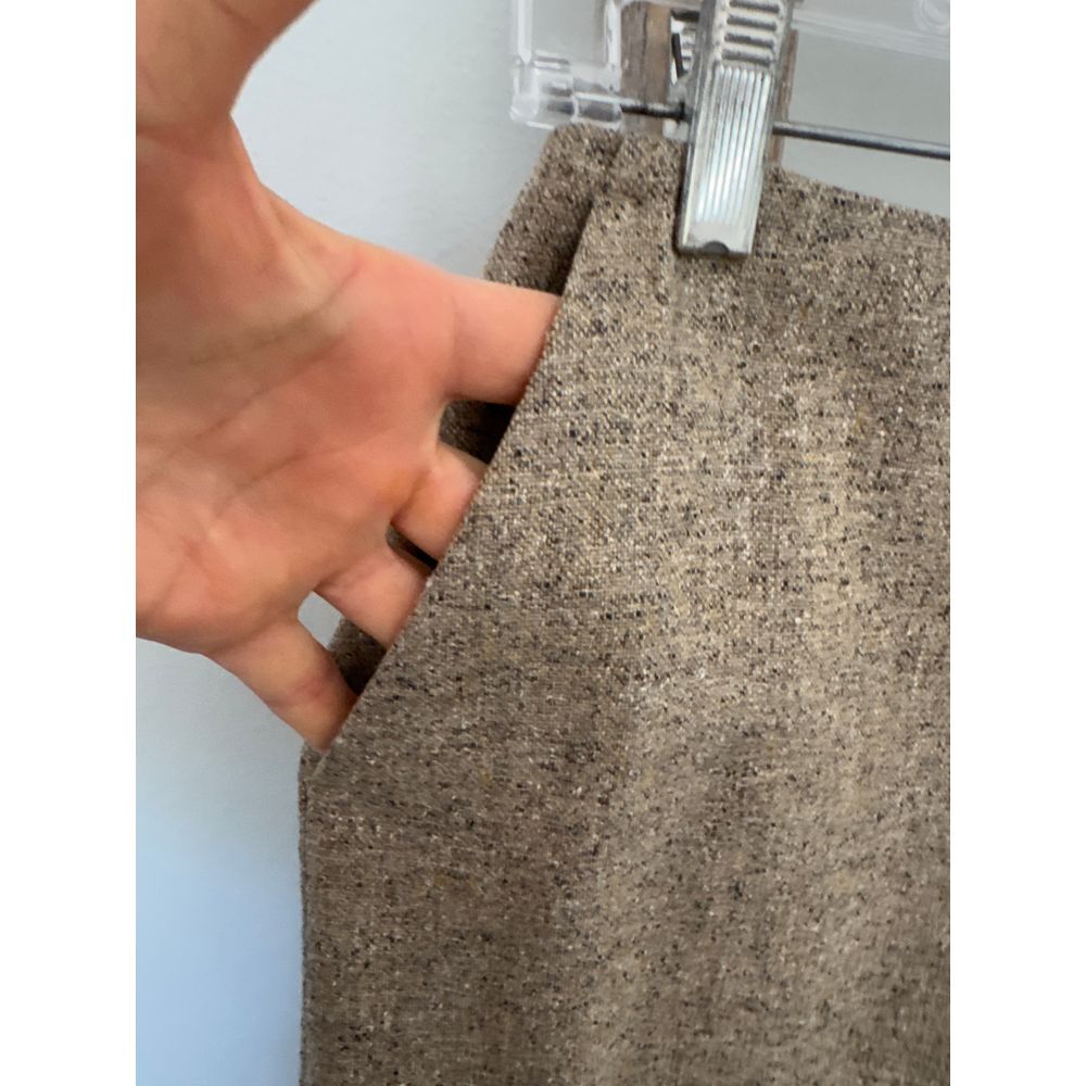 Ann Taylor Wool Silk Tweed Pencil Pocket Skirt beige lined size 2P - Picture 2 of 7